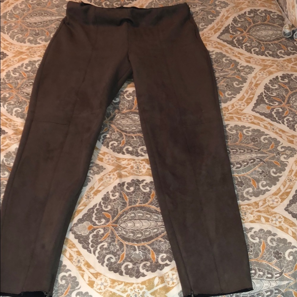 Zara brown velvet skinny pants